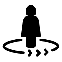 rotate user woman glyph Icon