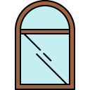 round window filled outline icon