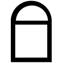 round window line icon