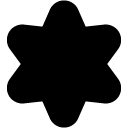 rounded six point star glyph Icon