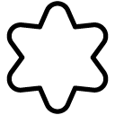 rounded six point star line Icon