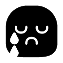 sad cry glyph Icon