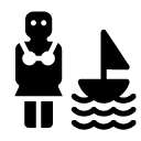 sailing woman glyph Icon