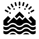 sea moutain glyph Icon