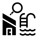 search house with pool glyph Icon