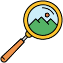 search location filled outline icon