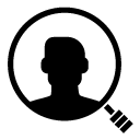search man 4 glyph Icon