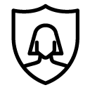 security woman 4 line Icon