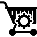settings shopping cart solid icon