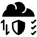 shield cloud transfer glyph Icon