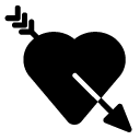 shooting heart glyph Icon