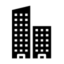 side by side buildings 1 glyph Icon