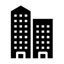 side by side buildings glyph Icon