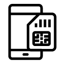 simcard smartphone line Icon
