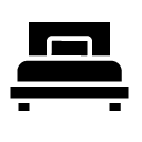 single bed glyph Icon