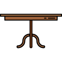 single-legged dining table filled outline icon
