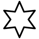 six point star line Icon