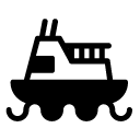 small boat glyph Icon