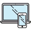 smart phone laptop filled outline Icon