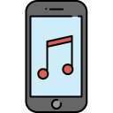 smart phone music filled outline Icon