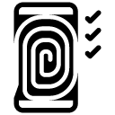 smartphone fingerprint glyph Icon