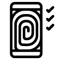smartphone fingerprint line Icon