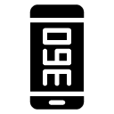 smartphone three hundred and sixty glyph Icon