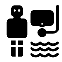 snorkeling man glyph Icon