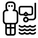 snorkeling man line Icon