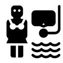 snorkeling woman glyph Icon
