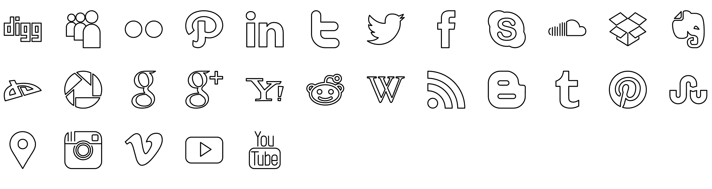 social-media-line-icons-preview