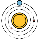 solar system filled outline icon