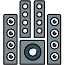 sound system filled outline Icon