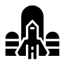 space rocket glyph Icon