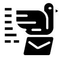 speed bird mail glyph Icon