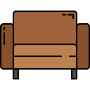 square Chair filled outline icon