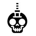 stabbed skull glyph Icon