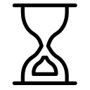 stopped time hourglass line Icon