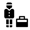 suitcase man glyph Icon