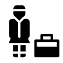 suitcase woman glyph Icon