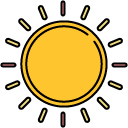 sun filled outline icon