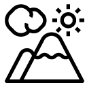 sunny mountaintop line Icon