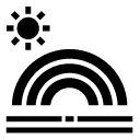 sunny rainbow glyph Icon