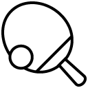 table tennis paddle ball line icon