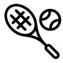 tennis ball and racket line Icon