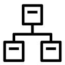 text square hierarchy line Icon
