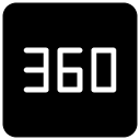 three hundred and sixty degrees glyph Icon