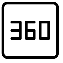 three hundred and sixty degrees line Icon