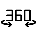 three hundred and sixty rotation glyph Icon