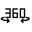 three hundred and sixty rotation line Icon